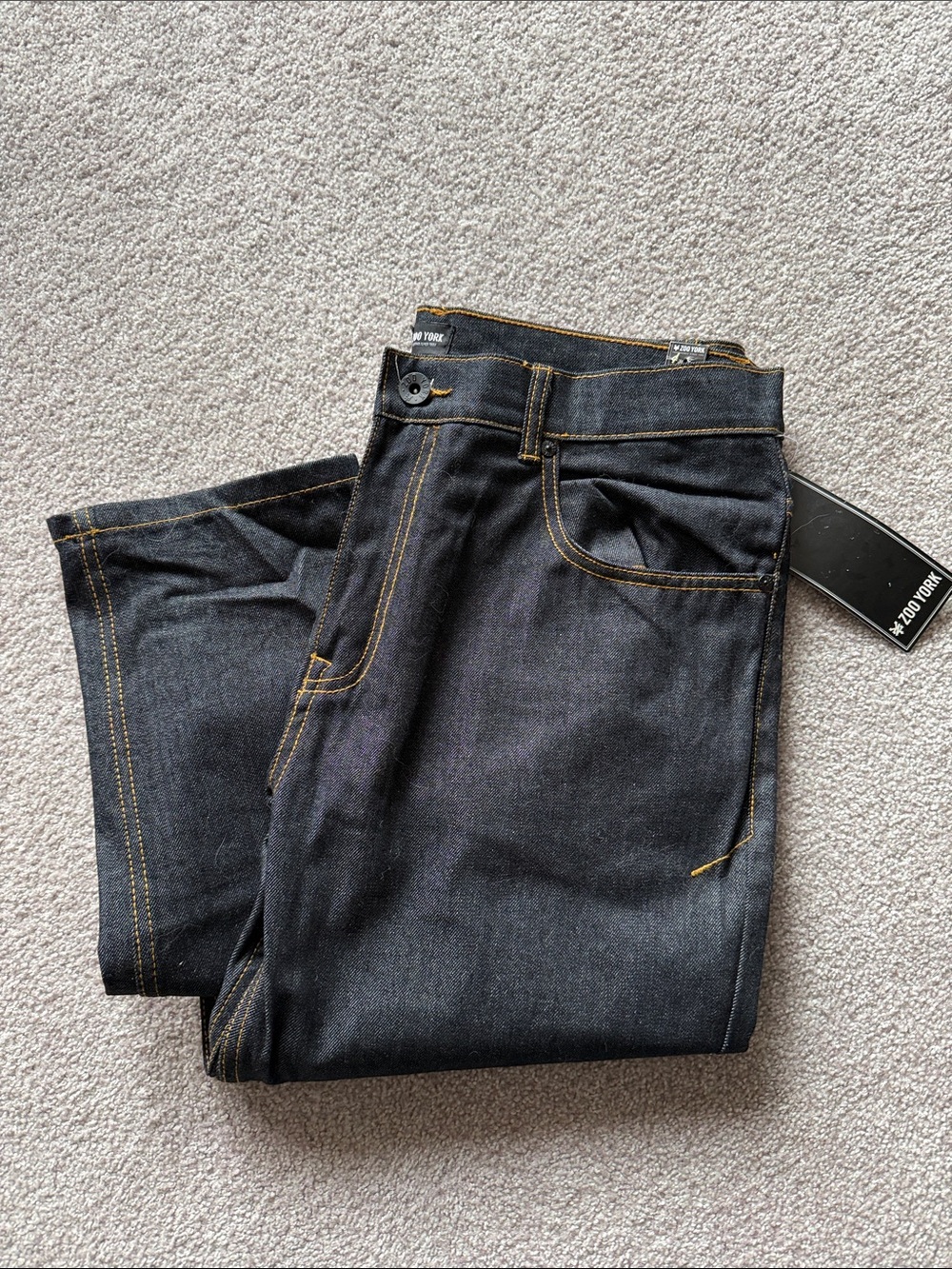NWT Men’s Zoo York Bowery II Tapered Fit Dark Wash Jeans 34 x 32